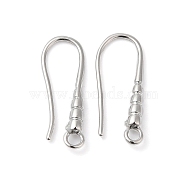 Brass Earring Hooks, Ear Wire, with Loops, Real Platinum Plated, 19.5x2mm, Hole: 2mm, 20 Gauge, Pin: 0.8mm(KK-P234-17P)