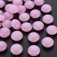 Imitation Jelly Acrylic Beads, Flat Round, Pearl Pink, 17x9.5mm, Hole: 2mm, about 316pcs/500g(MACR-S373-86-E10)