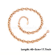 Unisex 304 Stainless Steel Cable Chains Necklaces(NC6634-3)