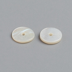 Freshwater Shell Beads,  Spacer Beads for DIY Craft Jewelry Making, Disc, White, 9x1mm, Hole: 1mm, about 720pcs/bag(BSHE-G026-04B-9mm)