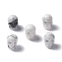 Natural Howlite Beads, Skull, 13x10x11.5mm, Hole: 1mm(G-I352-06)