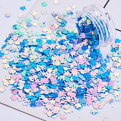 (Clearance Sale)Shining Bunny Nail Art Glitter Manicure Sequins, DIY Sparkly Paillette Tips Nail, Rabbit Head, Dodger Blue, 4x4x0.3mm, 1g/box(MRMJ-T019-01D)