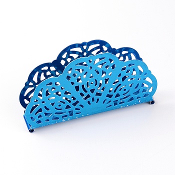 304 Stainless Steel Napkin Holder, Hollow with Flower Pattern, Stainless Steel Color, 13.5x2.65x7.8cm
