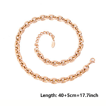 Unisex 304 Stainless Steel Cable Chains Necklaces