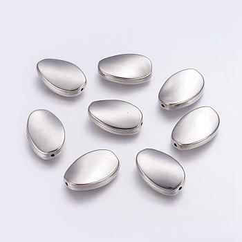 CCB Plastic Beads, Oval, Platinum, 30x19.5x6.5mm, Hole: 2mm