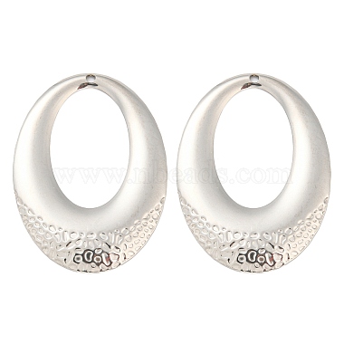 Stainless Steel Color Oval 304 Stainless Steel Pendants