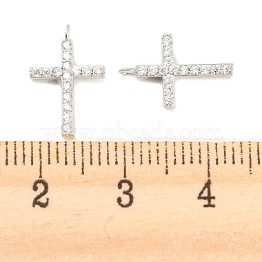 925 Sterling Silver Micro Pave Cubic Zirconia Charms(STER-Q190-06P)-3