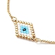 Japanese Seed Braided Rhombus with Evil Eye Link Slider Bracelet(BJEW-MZ00001-01)-4