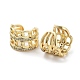 Brass Micro Pave Cubic Zirconia Cuff Earrings(EJEW-D088-09G)-2
