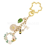Alloy Enamel Pendant Decorations, with 304 Stainless Steel Chains and Clasps, Mixed Color, 122mm(KEYC-YW00219-01)