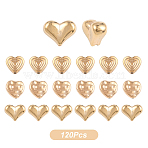 120Pcs 3 Styles CCB Plastic Beads, Heart, Golden, 9~13.5x9.5~14x3.5~6.5mm, Hole: 1.4~1.6mm, 40pcs/style(CCB-YW0001-76G)