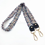 Cloth Braided Bag Straps, with Imitation Pearl & Alloy Swivel Clasps, Colorful, 1235x27x1mm(DIY-U001-09D-G)