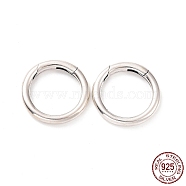 925 Sterling Silver Spring Gate Rings, Antique Silver, 16.5x2mm, Inner Diameter: 12mm(STER-D036-10AS-01)