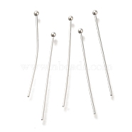 Brass Ball Head Pins, Lead Free & Cadmium Free, 925 Sterling Silver Plated, 25x0.6mm, Head: 1.5mm(KK-H502-03D-S)