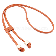 PU Leather Chain Bag Strap, with Alloy Findings, Bag Replacement Accessories, Chocolate, 122.5x0.85x0.4cm(FIND-WH0093-16B)
