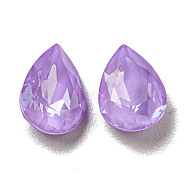 Glass Rhinestone Cabochons, Point Back & Back Plated, Faceted, Teardrop, Purple Velvet, 10x7x4mm(RGLA-G021-03A-183DE)