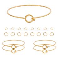 DIY Bangle Making Kits, with PVD Vacuum Plating 304 Stainless Steel Expandable Bangles,  Open Jump Rings, Golden, 2-3/8 inchx2-1/2 inch(60x63mm), 6pcs/set(DIY-UN0001-51G)