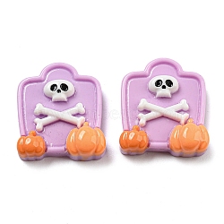Halloween Opaque Resin Decoden Cabochons, Plum, Coffin, 24x21x8mm(CRES-H002-02B)