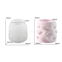 DIY Candle Cups Silicone Molds, Creative Aromatherapy Candle Cement Cup Supply DIY Concrete Candle Cups Resin Moulds, for Pen Holder, Vase, White, 103x92mm, Inner Diameter: 98x89mm(PW-WG62D82-01)