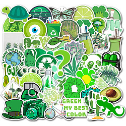 PVC Self-Adhesive Cartoon Stickers, Waterproof Decals for Kid's Art Craft, Lime Green, 40~70mm, 50pcs/set(WG82873-03)