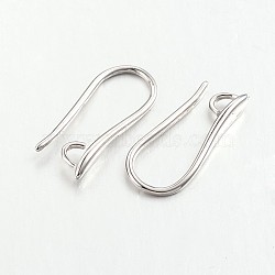 Brass Earring Hooks for Earring Designs, with Horizontal Loop, Lead Free & Cadmium Free, Platinum, 20.5x8.5x2.5mm, Hole: 2mm, Pin: 1mm(X-KK-M142-02P-RS)