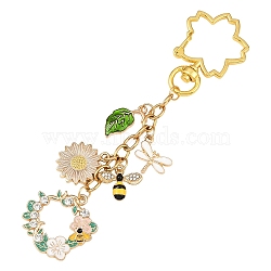 Alloy Enamel Pendant Decorations, with 304 Stainless Steel Chains and Clasps, Mixed Color, 122mm(KEYC-YW00219-01)