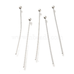 Brass Ball Head Pins, Lead Free & Cadmium Free, 925 Sterling Silver Plated, 25x0.6mm, Head: 1.5mm(KK-H502-03D-S)