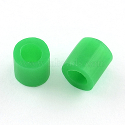 PE Fuse Beads, DIY Melty Beads, Tube, Green, 5x5mm, Hole: 3mm, about 8000pcs/500g(DIY-R013-A22)