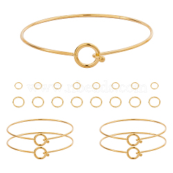 DIY Bangle Making Kits, with PVD Vacuum Plating 304 Stainless Steel Expandable Bangles,  Open Jump Rings, Golden, 2-3/8 inchx2-1/2 inch(60x63mm), 6pcs/set(DIY-UN0001-51G)