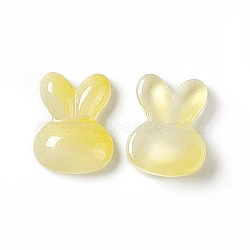 Electroplated Glass Cabochons, Rabbit, Champagne Yellow, 10x8x3mm(EGLA-H102-03F)