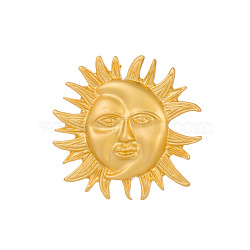 Sun God Brooch Pin, Alloy Badge for Backpack Clothes, Golden, 51x50.5mm(JEWB-Z031-10G)