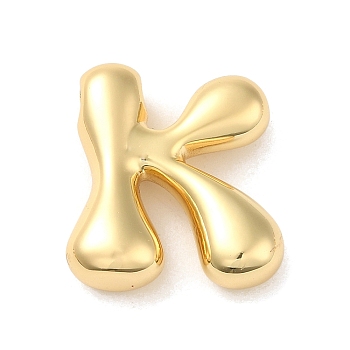Brass Pendant, Real 18K Gold Plated, Letter K, 22x19.5x6mm, Hole: 2.9x2.3mm