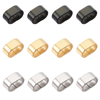 304 Stainless Steel Slide Charms, Rectangle, Mixed Color, 5x10x6mm, Hole: 8x4mm, 3colors, 20pcs/color, 60pcs/box