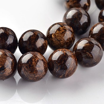 Natural Bronzite Round Beads Strands, 10mm, Hole: 1mm, about 37pcs/strand, 15.3 inch
