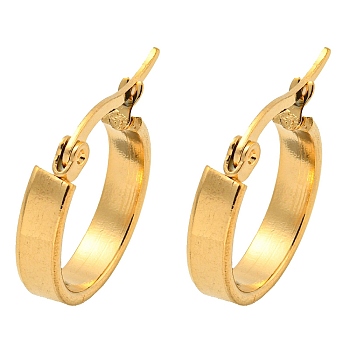 Vacuum Plating 202 Stainless Steel Hoop Earring, with 304 Stainless Steel Pins for Women, Golden, 17x4mm