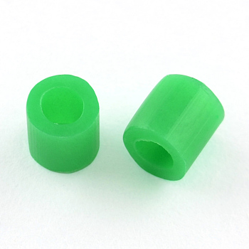 PE Fuse Beads, DIY Melty Beads, Tube, Green, 5x5mm, Hole: 3mm, about 8000pcs/500g