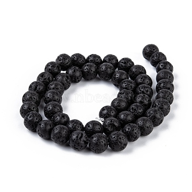 Natural Lava Rock Stone Bead Strands(X-G-R193-18-8mm)-4