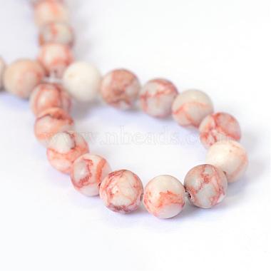 Brins de perles rondes en netstone rouge naturel(G-E334-4mm-06)-3