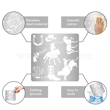 Pochoirs de Matrice de découpe de découpe en acier inoxydable thème cowboy(DIY-WH0238-175)-5