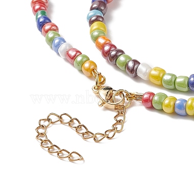 Наборы браслетов и ожерелий из стеклянных бусин радужного цвета(SJEW-JS01269)-6