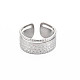 304 Stainless Steel Hammered Open Cuff Ring for Women(RJEW-S405-221P)-1