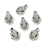 Tibetan Style Alloy Frog Charms, Antique Silver, 13x9x3mm, Hole: 1.5mm(X-TIBEP-O009-28)