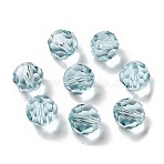 Glass K9 Glass, Imitation Austrian Crystal Beads, Faceted, Round, Light Sky Blue, 8mm, Hole: 1mm(GLAA-H024-17E-01)