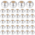 Round 925 Sterling Silver Beads, Silver, 3mm, Hole: 0.9~1.1mm, 100Pcs/box(STER-BBC0005-39C)