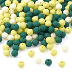 191~193Pcs Rubberized Style Imitated Silicone Acrylic Beads, Round, Sea Green, 8x7.5mm, Hole: 1.6mm(MACR-TA0001-94A)