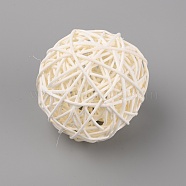 (Clearance Sale)Wicker Rattan Balls, Decorative Orbs Vase Fillers, for Craft, Party, Valentine's Day, Wedding Table Decoration, White, 70~75mm(AJEW-WH0231-17C-02)