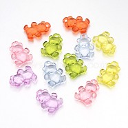 Transparent Acrylic Pendants, Mixed Color, Dyed, Baby Bear, Size: 15mm wide, 20mm high, hole: about 2.5mm(PLTA001)