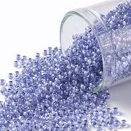 TOHO Round Seed Beads, Japanese Seed Beads, (988) Inside Color Crystal/Lilac Lined, 11/0, 2.2mm, Hole: 0.8mm, about 5555pcs/50g(SEED-XTR11-0988)