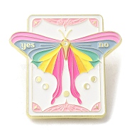 Rotatable Pointer Butterfly Talking Board Enamel Pins, Alloy Brooch for Clothes Backpack Women, Colorful, 49x50.5x1.7mm(JEWB-M029-10G-02)
