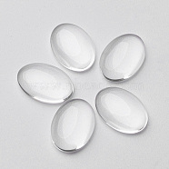 Transparent Glass Cabochons, Oval, Clear, 25x18mm, 5.4mm(Range: 4.9~5.9mm) thick(GGLA-G011)